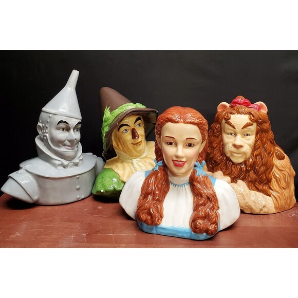 Wizard of Oz 4 Coin Piggy Bank Set Dorothy Cowardly Lion Scarecrow Tin Man - Picture 15 of 16